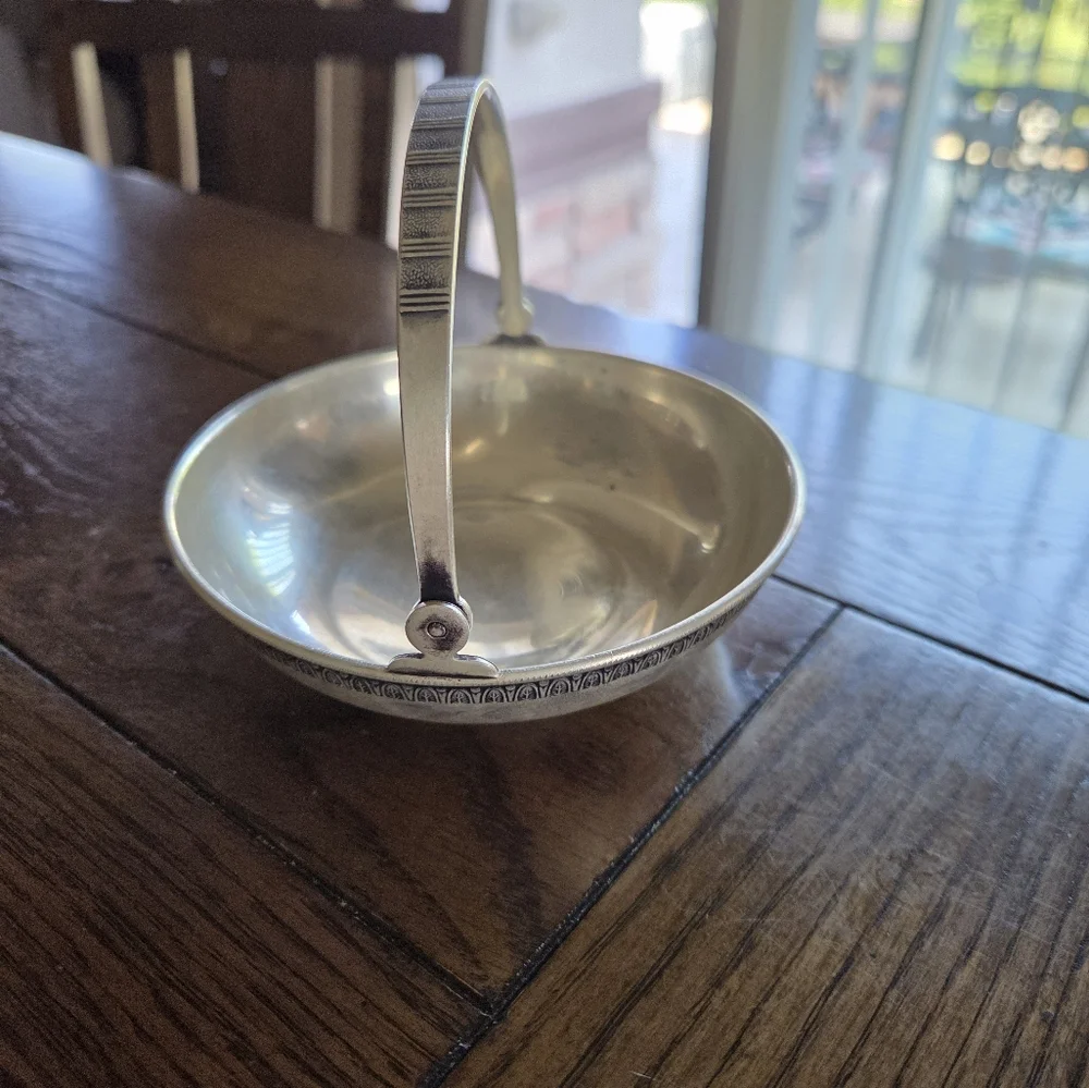 Soviet Russian Silver Plate Melchior Candy/Nut Basket 60's
